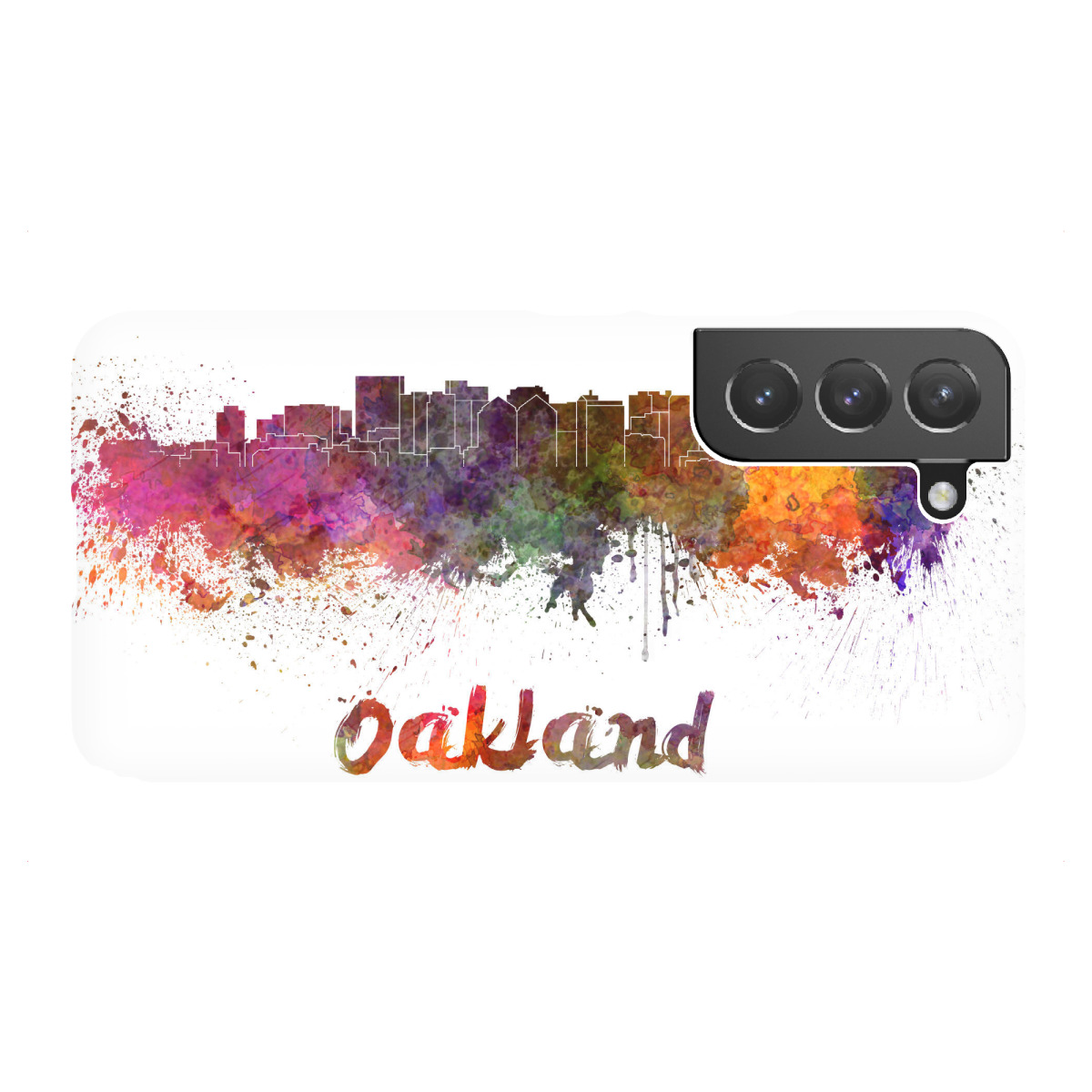 Samsung Galaxy "OAKLAND skyline in watercolor-b" Premium-Case Handyhülle artboxONE