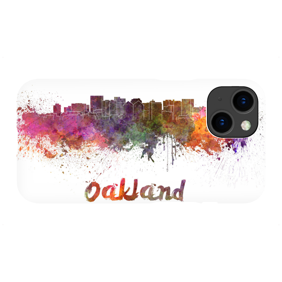 "OAKLAND skyline in watercolor-b"für iPhone - Premium-Case Handyhülle artboxONE