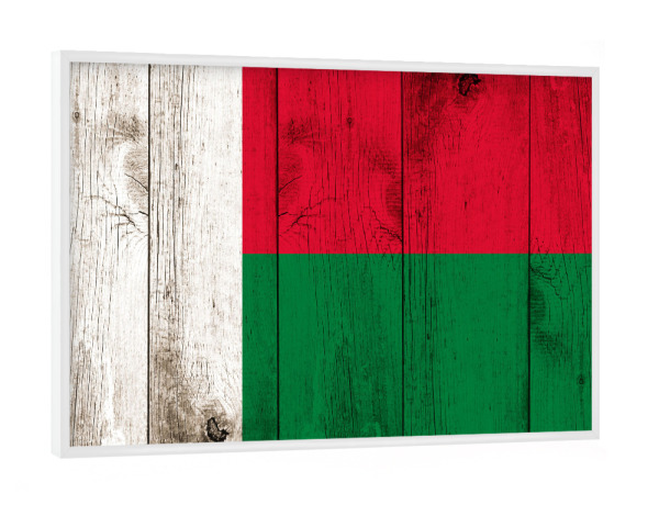 Poster mit weißem Rahmen "Madagaskar vintage flag" artboxONE - Reise,Reise / Afrika,Reise / Länder