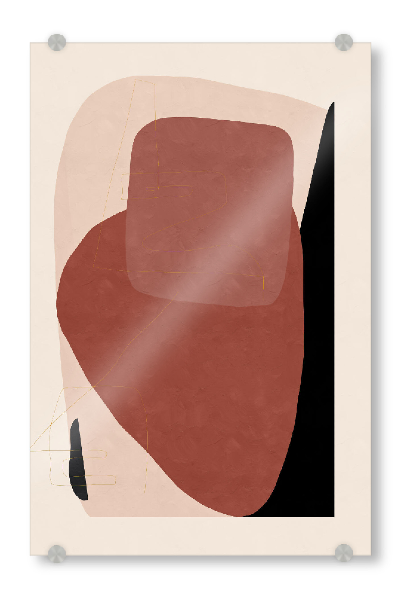 Acrylglasbild "Vase Nature" artboxONE - Abstrakt,Geometrie - Geometric,Flower,Leaf,Shape,Modern,New,Vase,Abstrakt,Formen,Shapes,Abstract