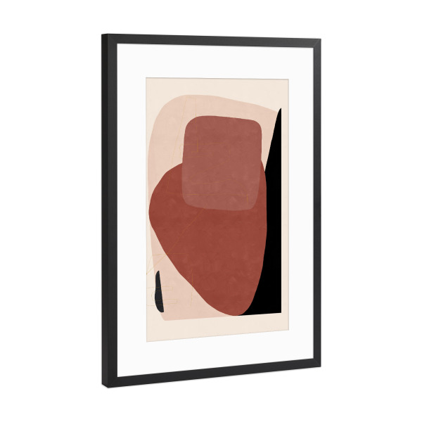 Poster mit Rahmen Schwarz (Metallic) "Vase Nature" artboxONE - Abstrakt,Geometrie