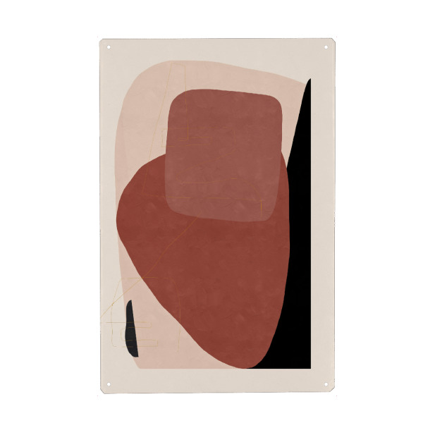 Metall Poster "Vase Nature" artboxONE - Abstrakt,Geometrie - Geometric,Flower,Leaf,Shape,Modern,New,Vase,Abstrakt,Formen,Shapes,Abstract