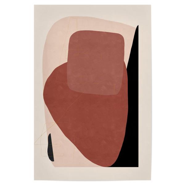 Poster 30x20 cm "Vase Nature" artboxONE - Abstrakt,Geometrie - Geometric,Flower,Leaf,Shape,Modern,New,Vase,Abstrakt,Formen,Shapes,Abstract