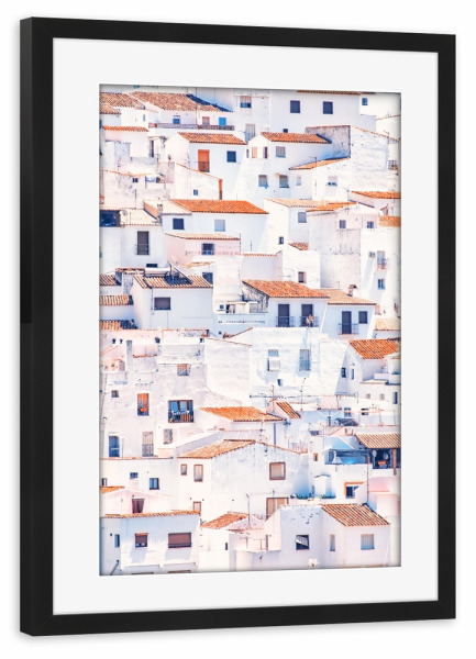 Poster mit Rahmen schwarz "White Houses" artboxONE - Städte,Reise,Architektur,Reise / Länder,Städte / Weitere