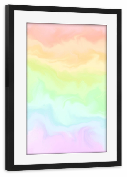 Poster mit Rahmen schwarz "Rainbow Colorful Pattern" artboxONE - Abstrakt,Fashion,Festivals,Galaxy,Lustig
