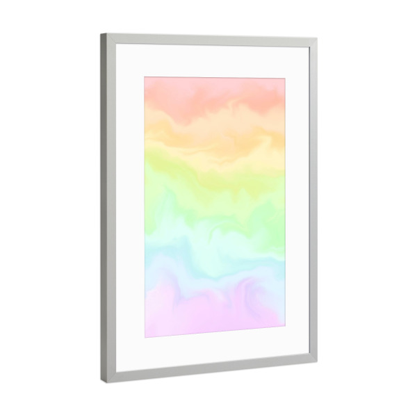 Poster mit Rahmen Silber "Rainbow Colorful Pattern" artboxONE - Abstrakt,Fashion,Festivals,Galaxy,Lustig