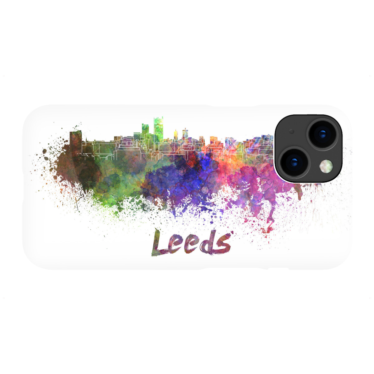 iPhone "Leeds skyline in watercolor" Premium-Case Handyhülle artboxONE