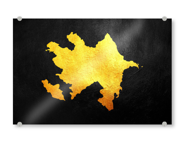 Acrylglasbild "Azerbaijan Gold Map" artboxONE - Reise / Länder - Azerbaijan,Gold,Map,Karte