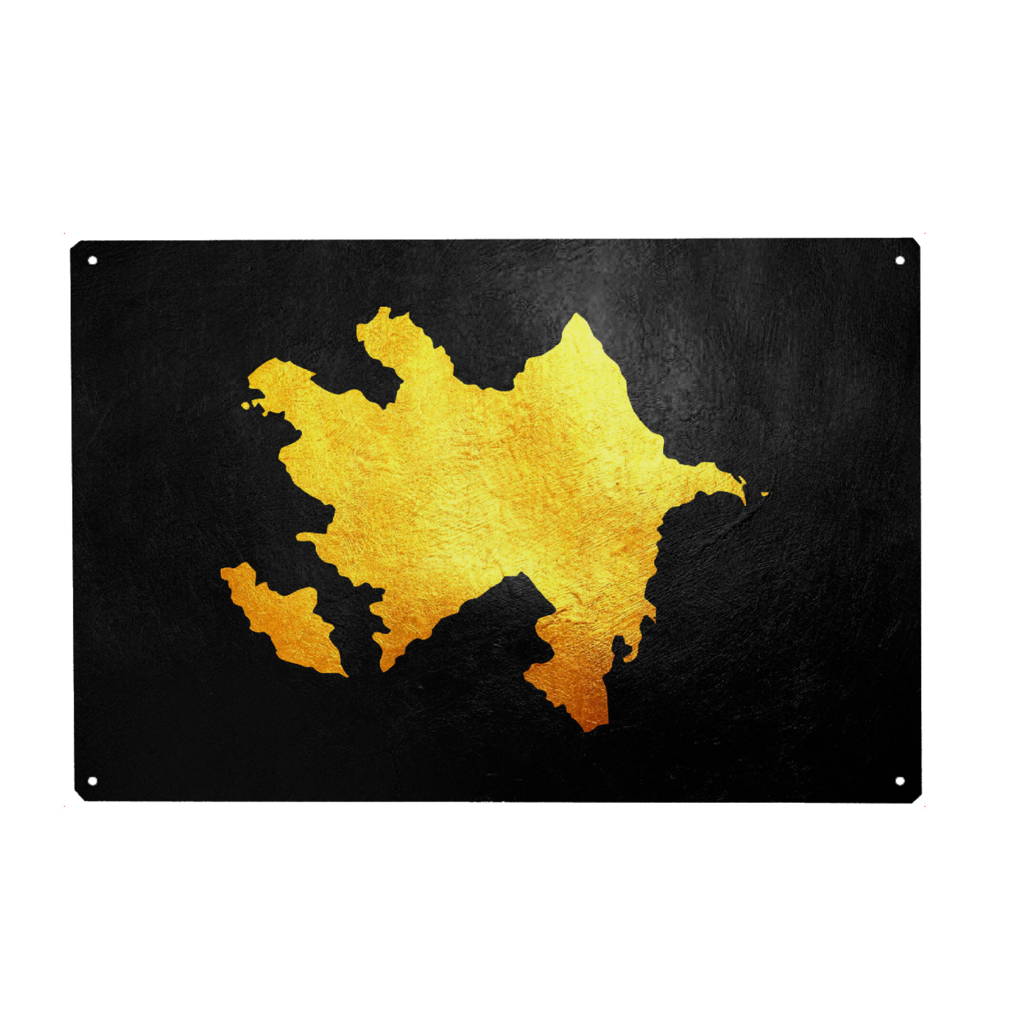 Metall Poster "Azerbaijan Gold Map" artboxONE - Reise / Länder - Azerbaijan,Gold,Map,Karte - Blechschild