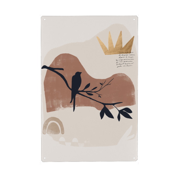 Holzbild "Flat Blue Crown" artboxONE - Tiere,Abstrakt,Geometrie