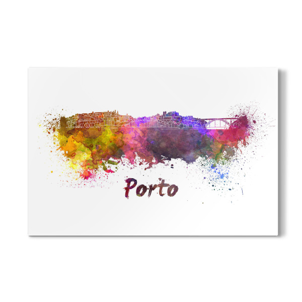 Galerie-Print "PORTO skyline in watercolor" 30x20 cm artboxONE