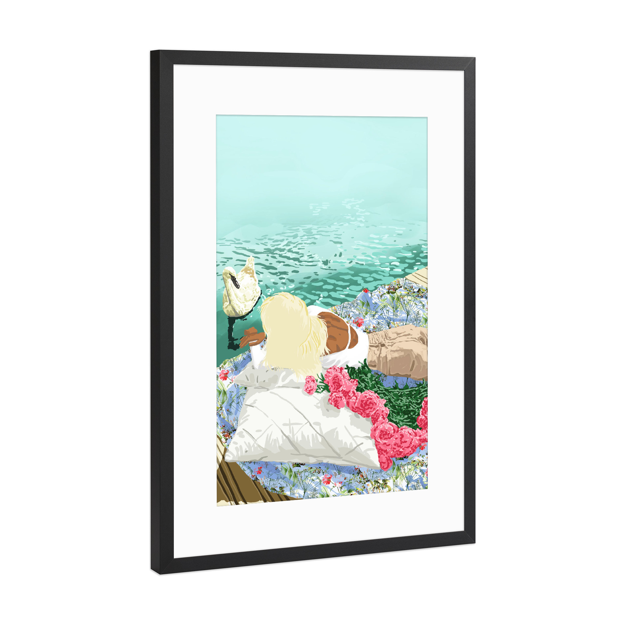 Poster mit Rahmen Schwarz (Metallic) "Heart Upon My Sleeve" artboxONE - Tiere,Menschen