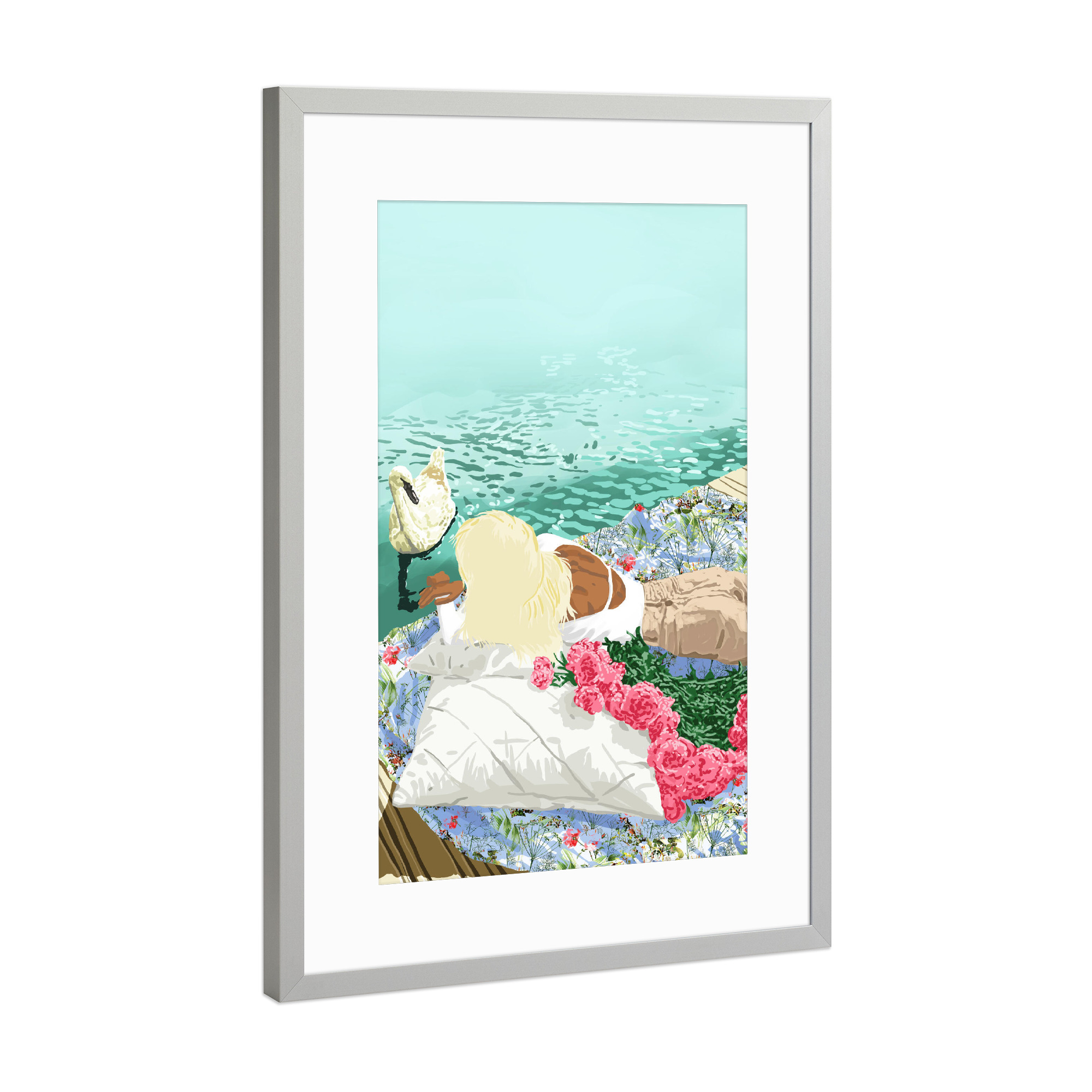 Poster mit Rahmen Silber "Heart Upon My Sleeve" artboxONE - Tiere,Menschen