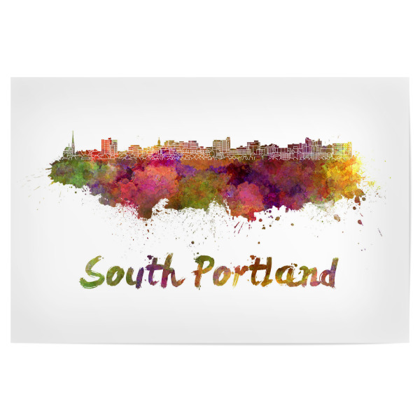 Poster "SOUTH PORTLAND skyline-x" artboxONE - Städte,Abstrakt,Architektur