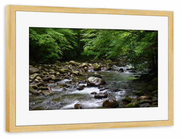 Poster mit Rahmen kiefer "Der wilde Bach" artboxONE - Natur,Reise,Reise / Länder