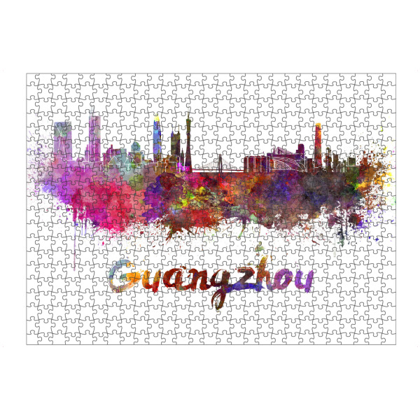 artboxONE Puzzle "GUANGZHOU skyline in watercolor-b" artboxONE - Städte,Abstrakt,Architektur