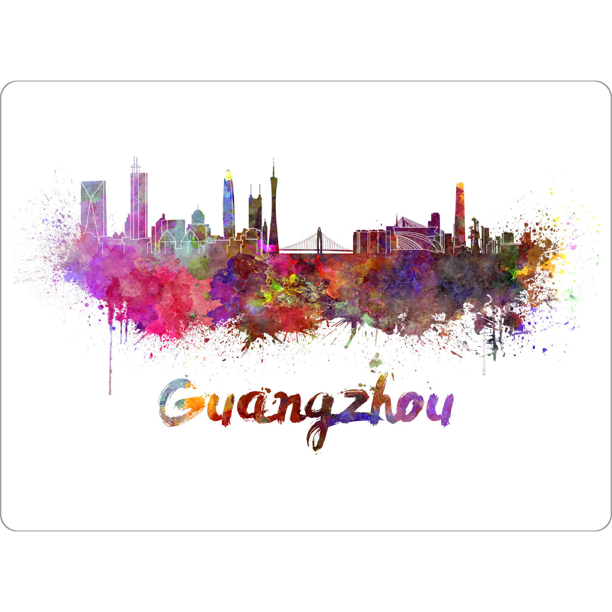 Tischset "GUANGZHOU skyline in watercolor-b" artboxONE - Städte,Abstrakt,Architektur