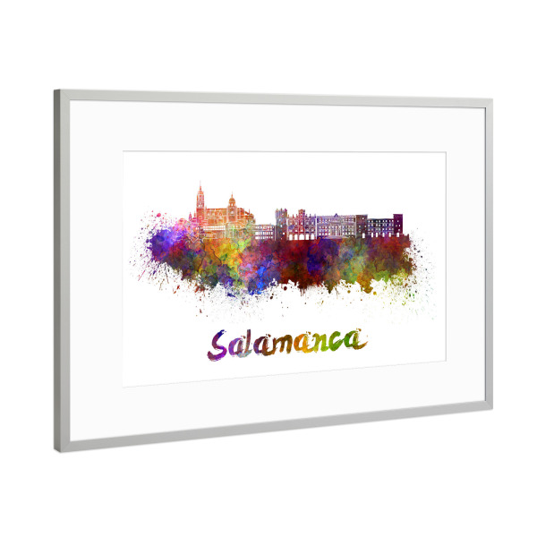 Poster mit Rahmen Silber "SALAMANCA skyline-p" artboxONE - Städte,Abstrakt,Architektur