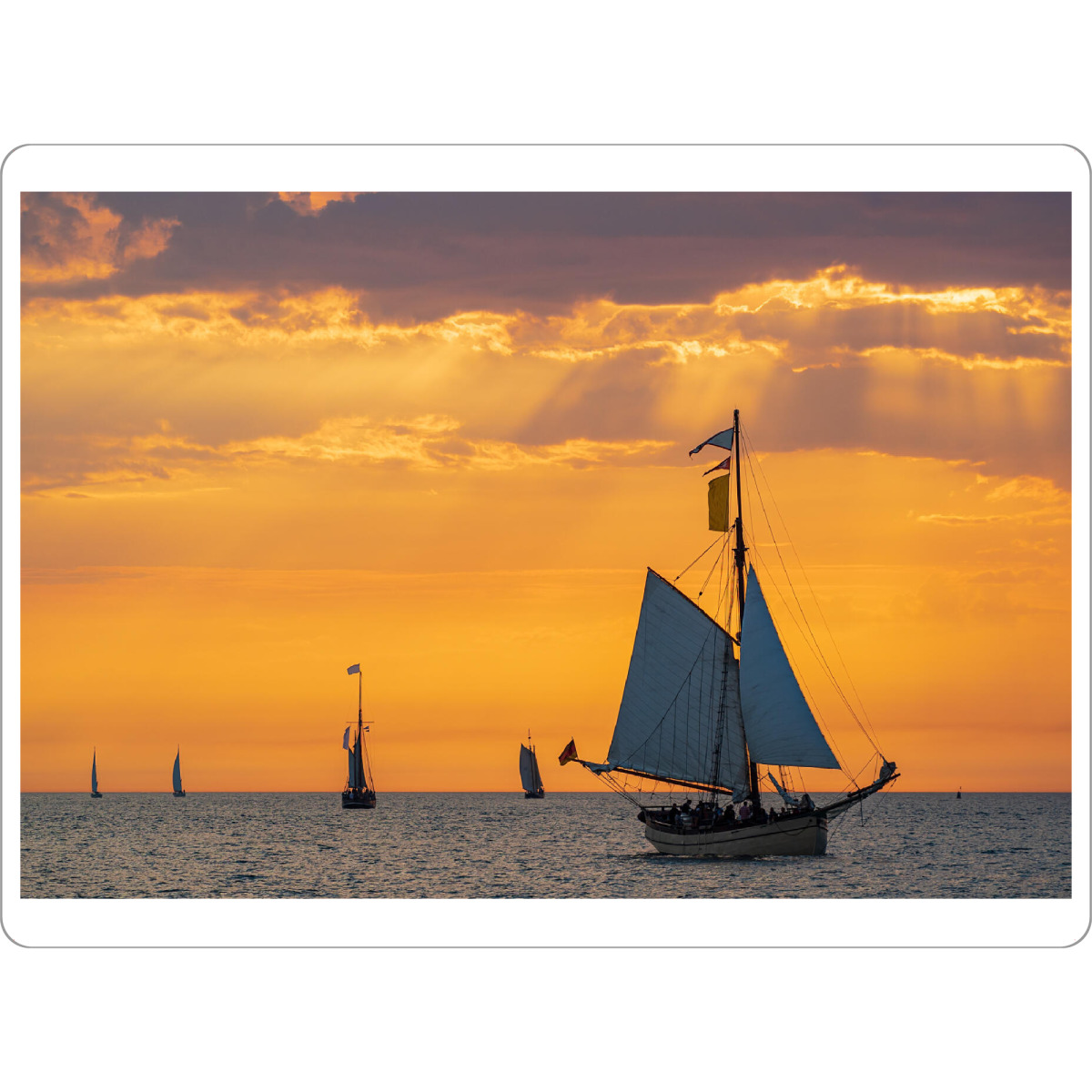 Tischset "Windjammer, Abend und Ostsee" artboxONE - Natur,Reise,Reise / Strand und Meer