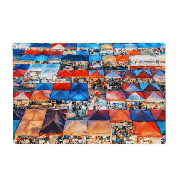 Holzbild "Colorful Market" artboxONE - Städte,Reise,Architektur,Reise / Asien,Reise / Länder