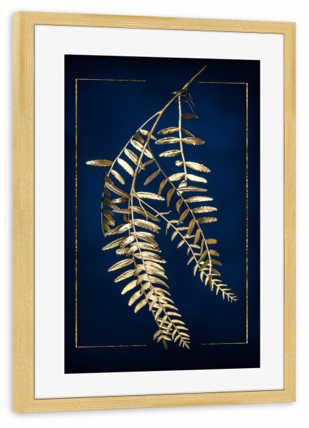 Poster mit Rahmen kiefer "Goldener Pfefferbaum" artboxONE - Floral,Abstrakt