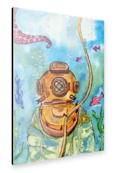 Alu-Dibond "Deep Sea Diver Underwater" 30x20 cm artboxONE