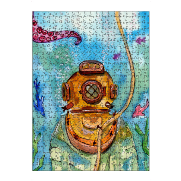 Puzzle Ravensburger "Deep Sea Diver Underwater" artboxONE - Natur,Tiere,Unterwasser