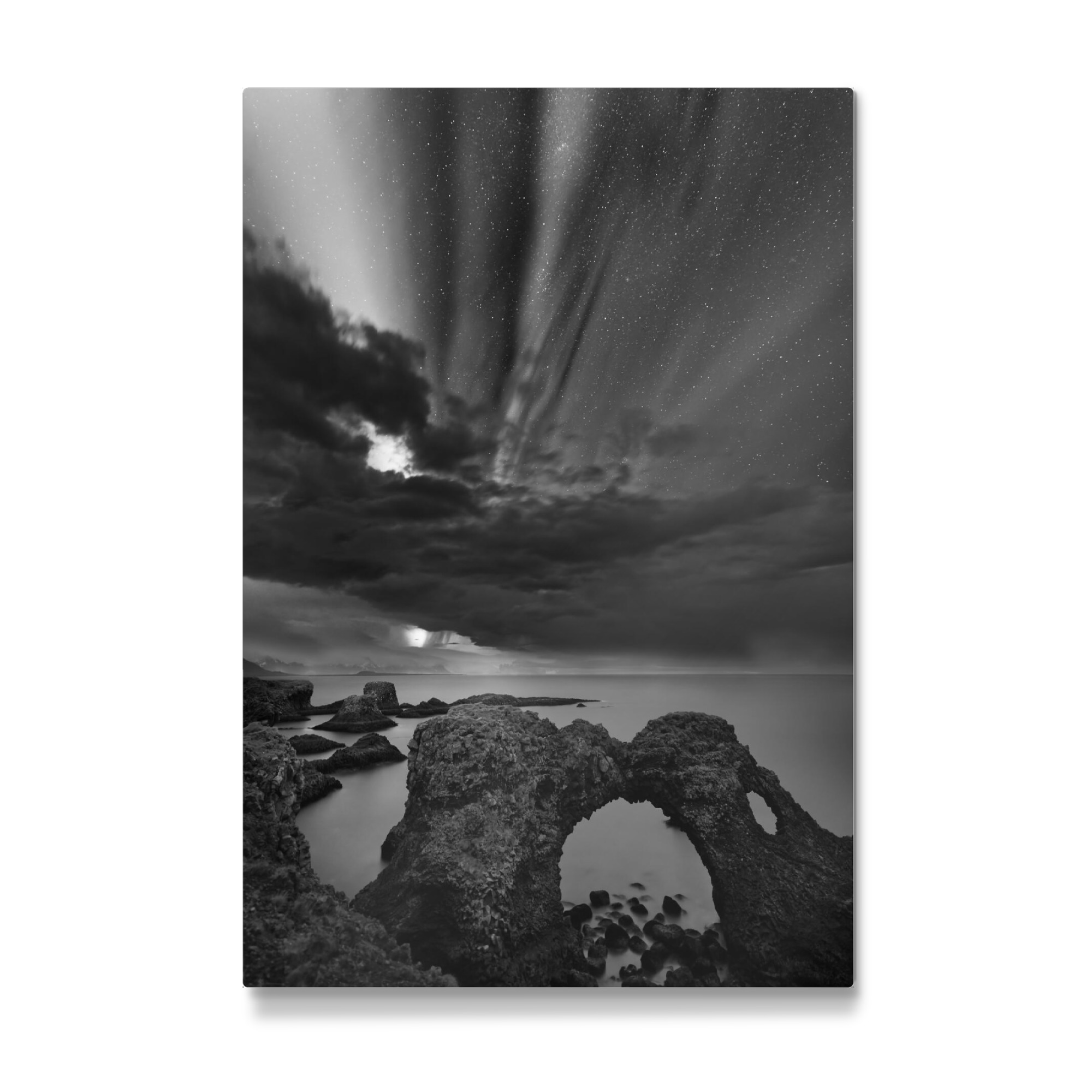 Galerie-Print "Polarlicht in schwarzweiß" 30x20 cm artboxONE