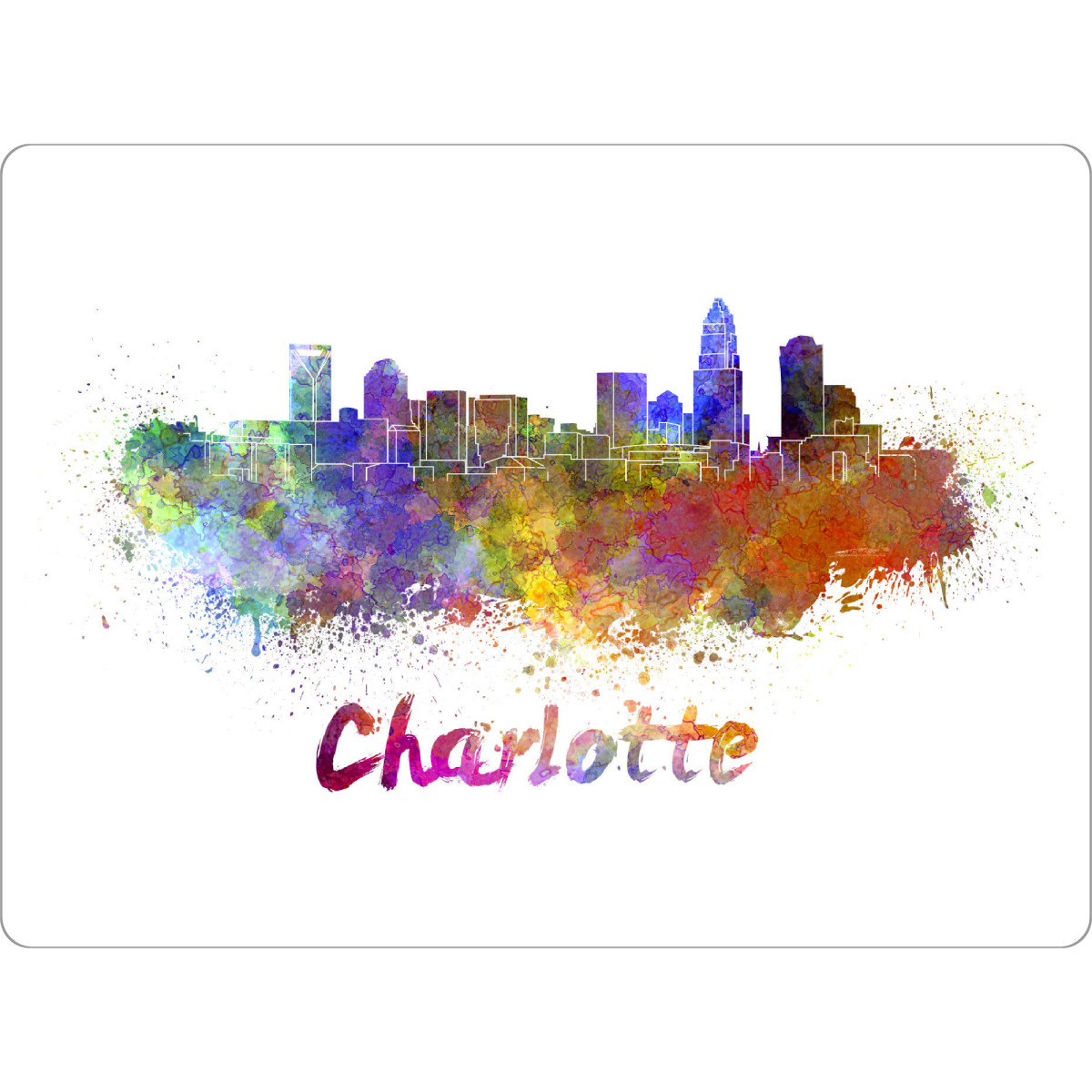Tischset "CHARLOTTE skyline in watercolor" artboxONE - Städte,Reise,Abstrakt,Architektur