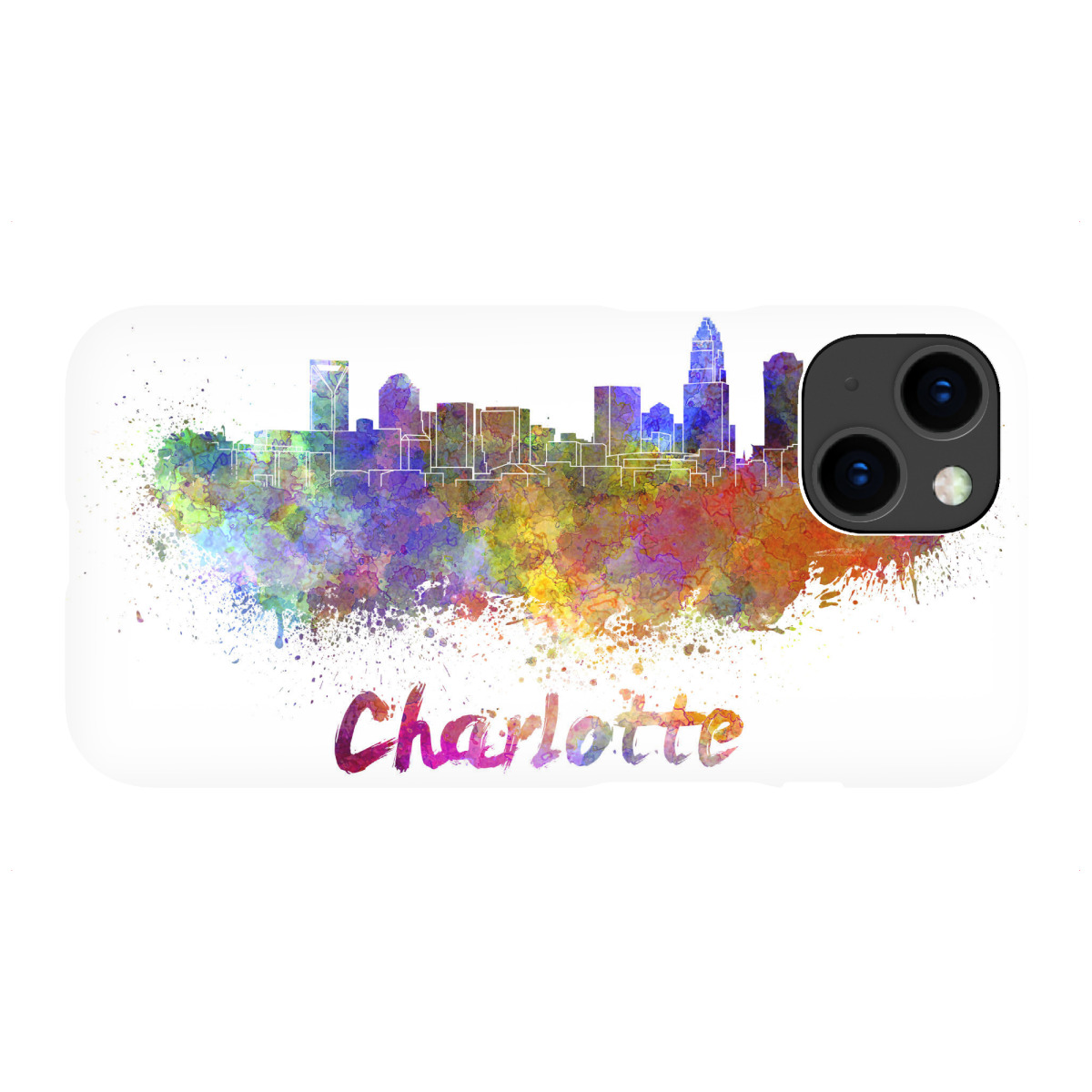 iPhone "CHARLOTTE skyline in watercolor" Premium-Case Handyhülle artboxONE