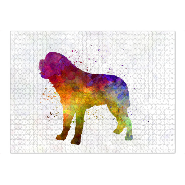 Puzzle Ravensburger "Saint Bernard in watercolor" artboxONE - Tiere,Abstrakt - Dog,Dogs,Pet,Animal,Mammal,Watercolor,Dog poster,Illustration,Abstract