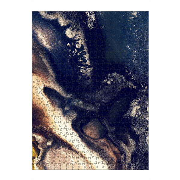 Puzzle Ravensburger "Deep water" artboxONE - Abstrakt - Alcoholink,Alkoholtinte,Gold,Black,Deep,Abstract,Abstrakt - Bild alcoholink