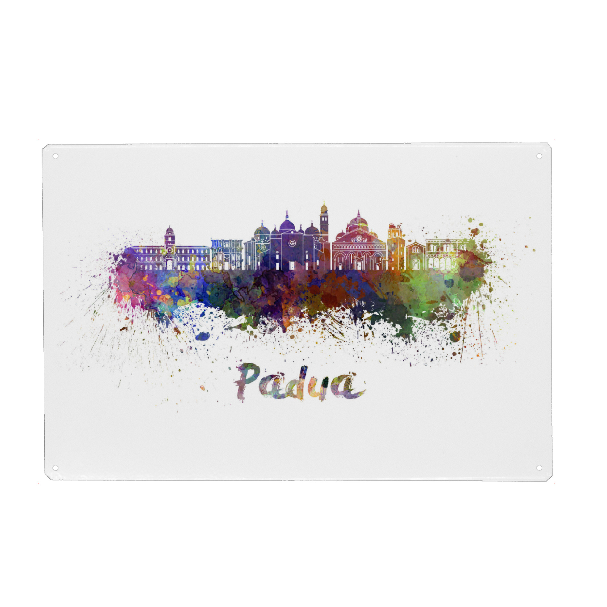 Metall Poster "PADUA skyline in watercolor" artboxONE - Städte,Abstrakt,Architektur