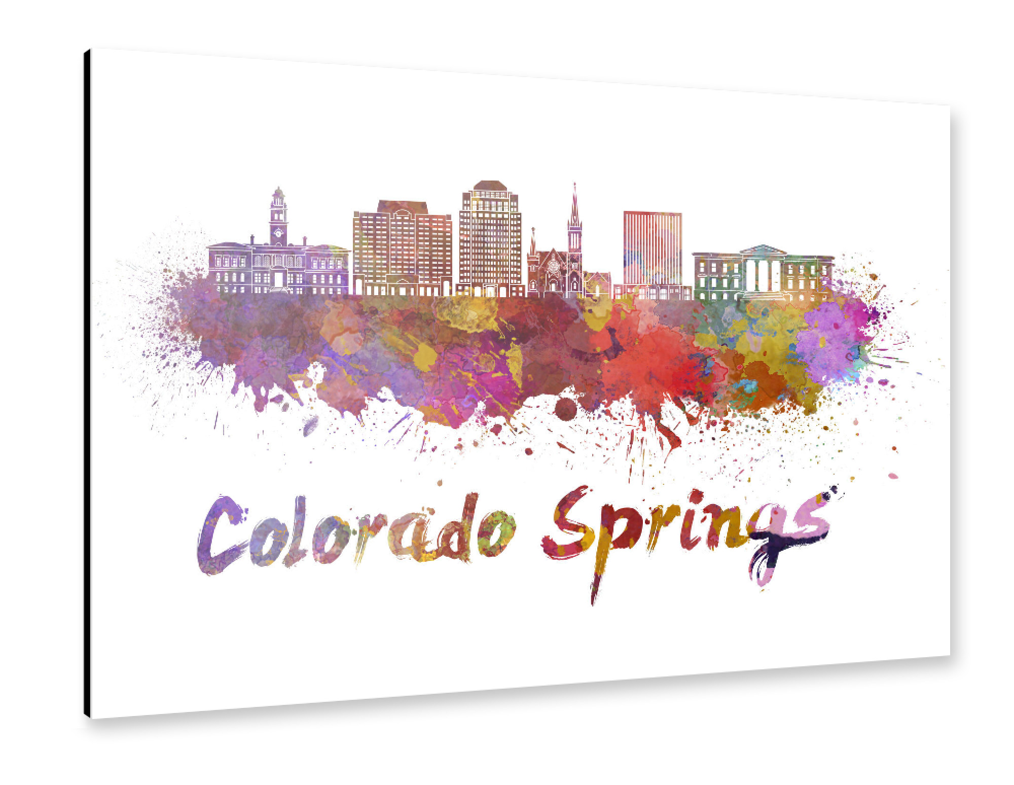 Alu-Dibond "COLORADO SPRINGS skyline -c" 30x20 cm artboxONE