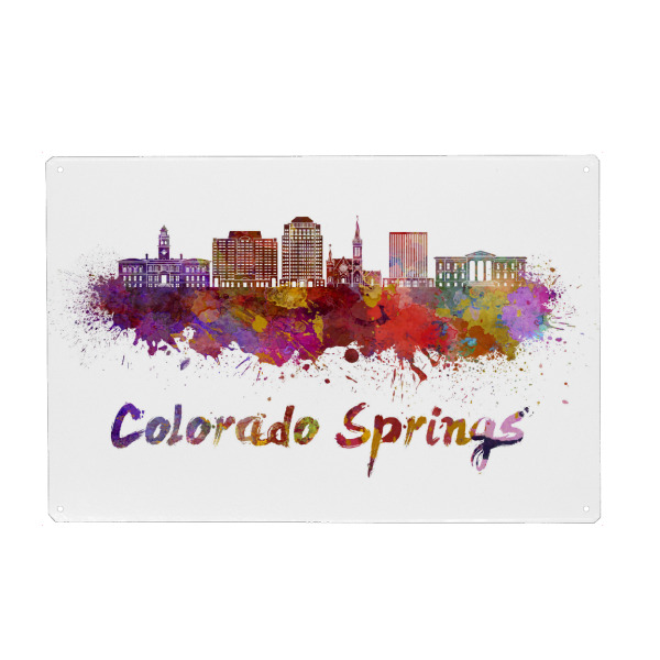 Metall Poster "COLORADO SPRINGS skyline -c" artboxONE - Städte,Reise,Abstrakt,Architektur