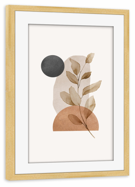 Poster mit Rahmen kiefer "Modern Beige Botanical" artboxONE - Natur,Abstrakt