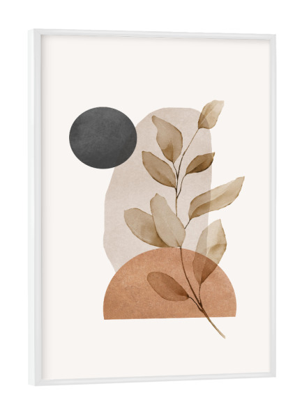 Poster mit weißem Rahmen "Modern Beige Botanical" artboxONE - Natur,Abstrakt