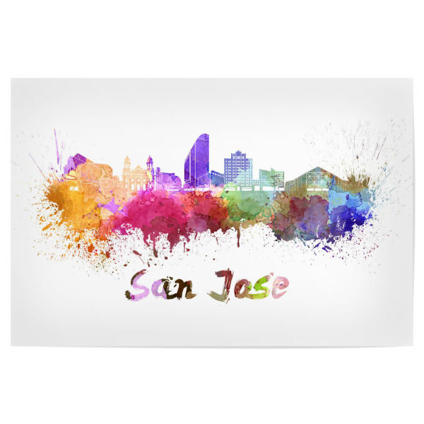 Poster "SAN JOSE skyline in watercolor-j" artboxONE - Städte,Abstrakt,Architektur