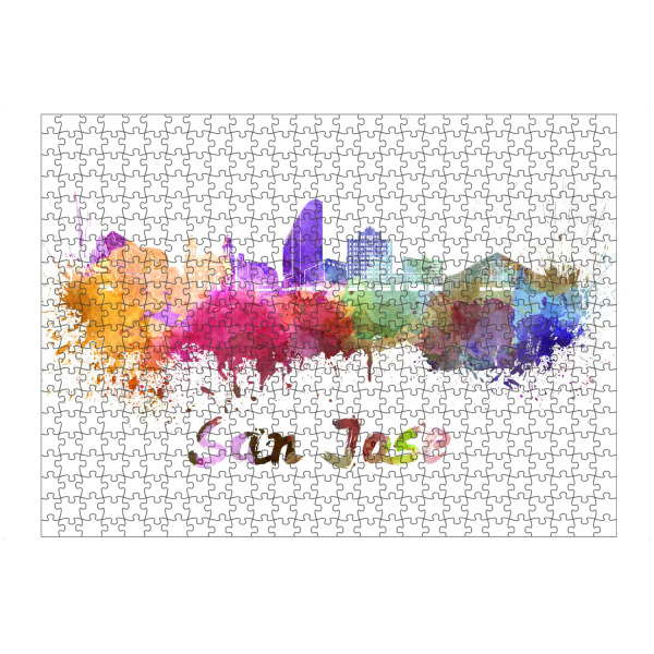 artboxONE Puzzle "SAN JOSE skyline in watercolor-j" artboxONE - Städte,Abstrakt,Architektur