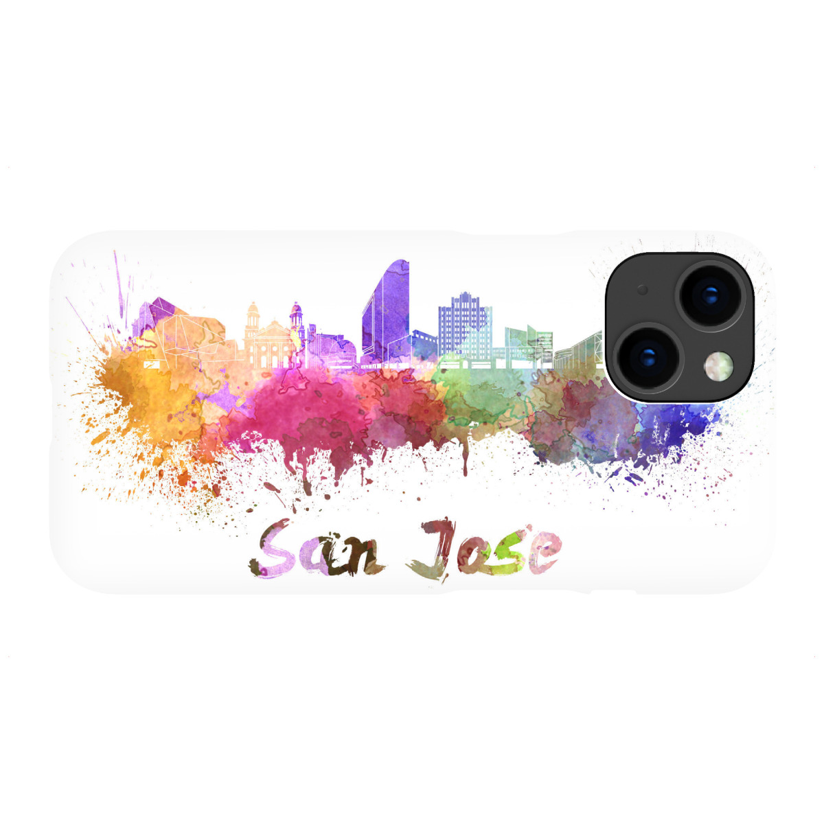 iPhone "SAN JOSE skyline in watercolor-j" Premium-Case Handyhülle artboxONE
