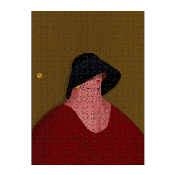 artboxONE Puzzle "Oh. Ofi - Der schwarze Hut" artboxONE - Comic,Menschen,Fashion - Frau,Portrait,Fashion,Mode,Menschen,Woman,Female - Bild frau