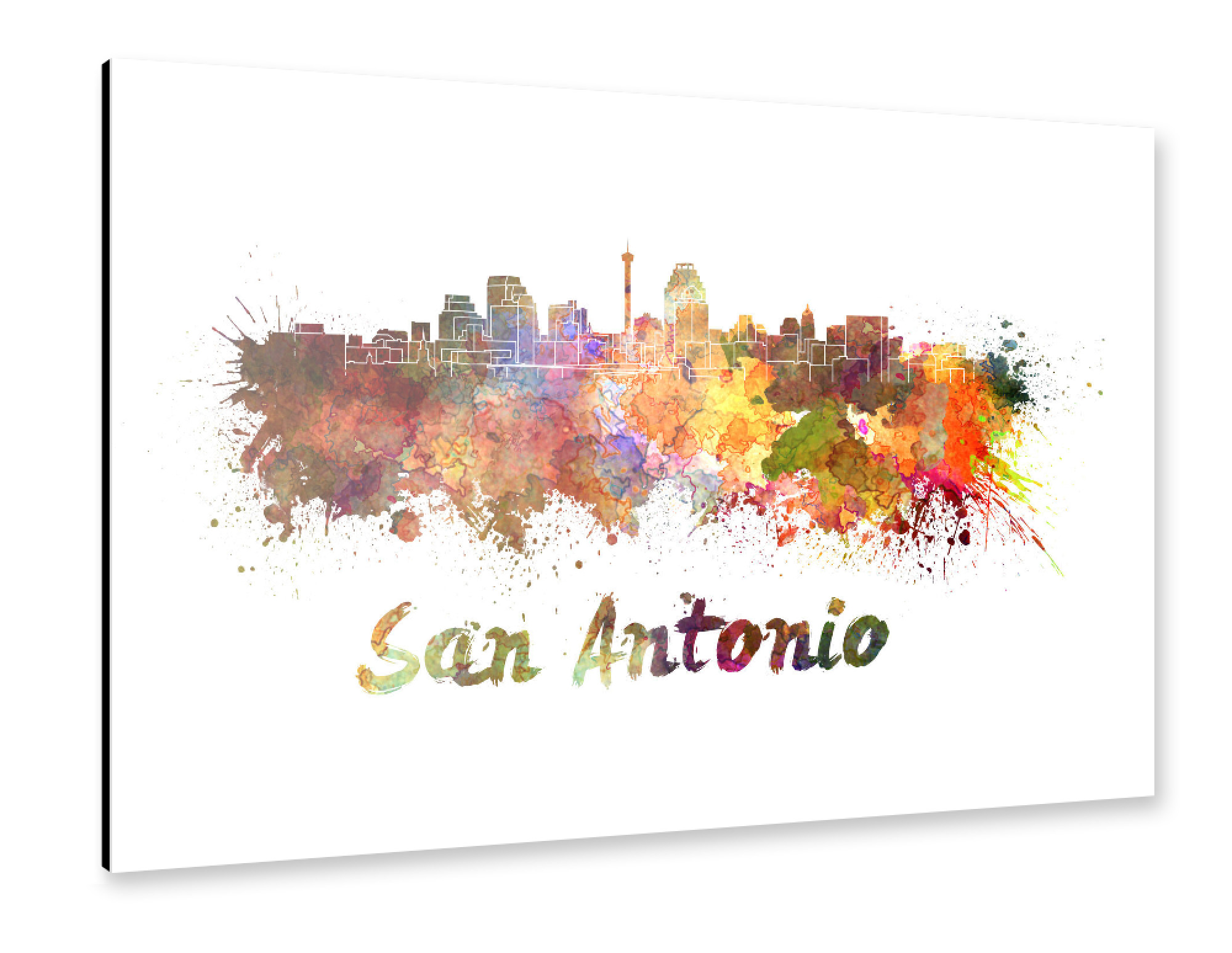Alu-Dibond "SAN ANTONIO skyline-l" 30x20 cm artboxONE