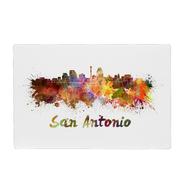 Metall Poster "SAN ANTONIO skyline-l" artboxONE - Städte,Abstrakt,Architektur