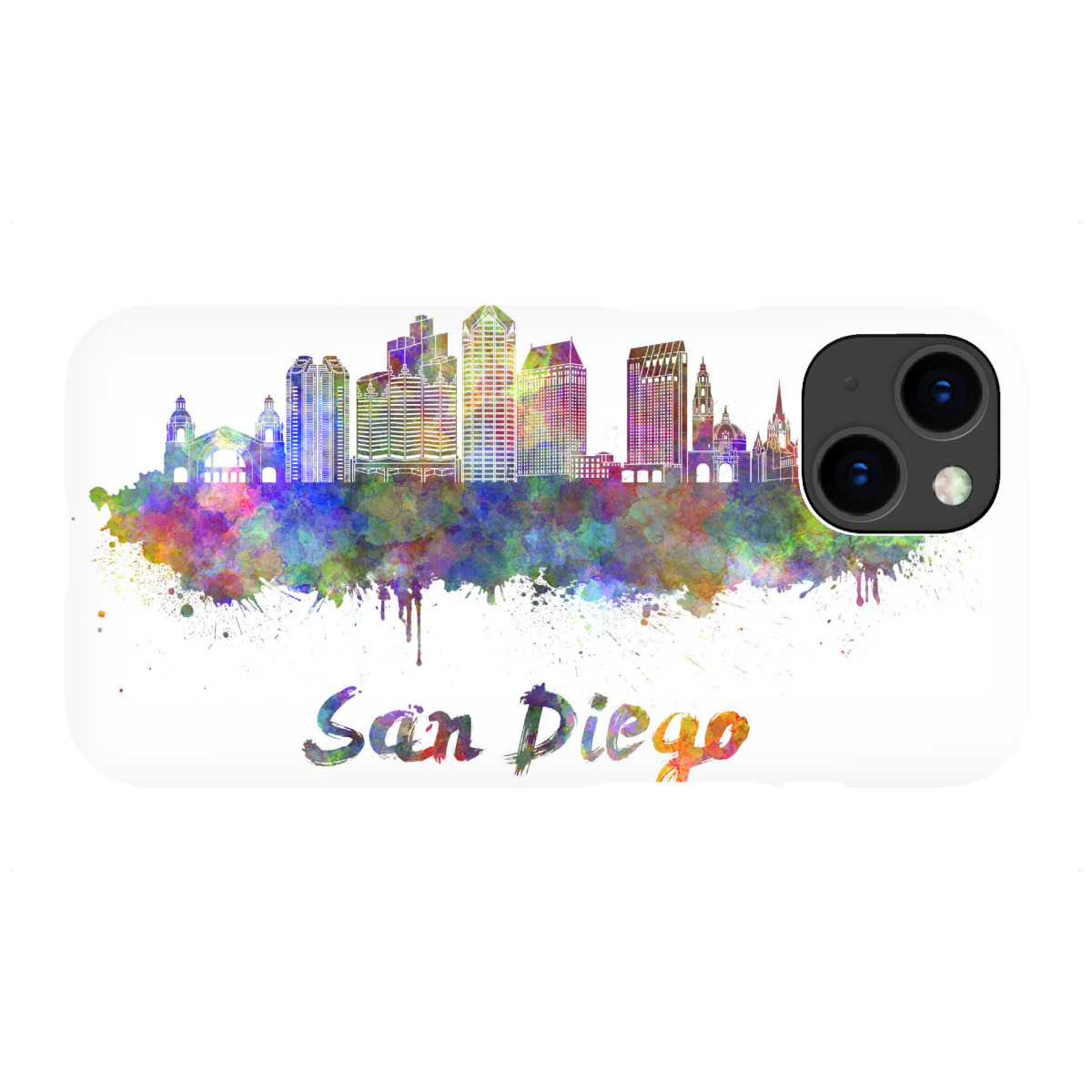 "SAN DIEGO skyline in watercolor-d"für iPhone - Premium-Case Handyhülle artboxONE