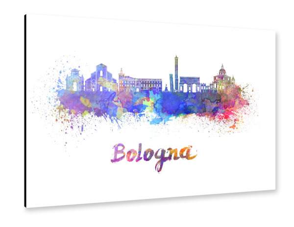 Alu-Dibond "BOLOGNA skyline in watercolor-b" 30x20 cm artboxONE
