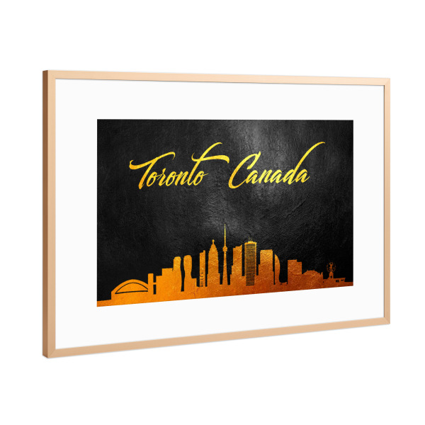 Poster mit Rahmen Kupfer "Toronto Canada Gold Skyline" artboxONE - Städte - Toronto,Canada,Gold,Skyline,City,Stadt