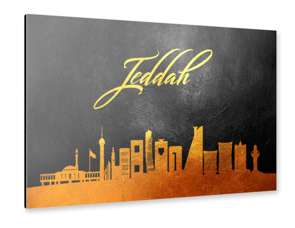 Alu-Dibond "Jeddah Saudi Arabia Gold Skyline" 30x20 cm artboxONE