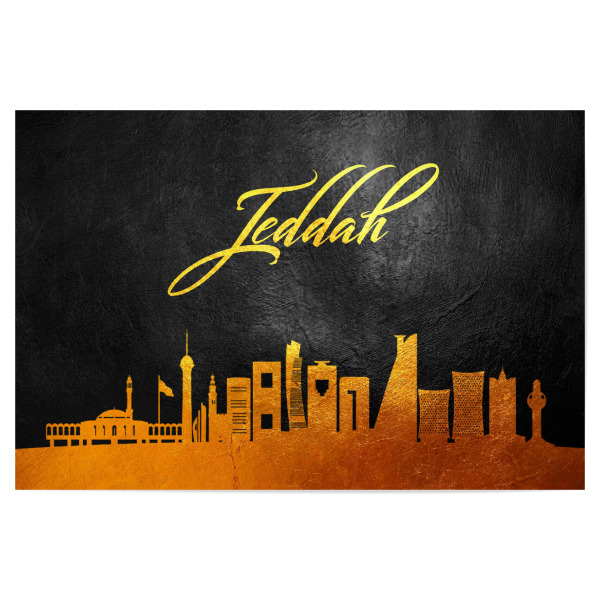 Poster "Jeddah Saudi Arabia Gold Skyline" artboxONE - Städte - Jeddah,Saudi arabia,Gold,Skyline,City,Stadt
