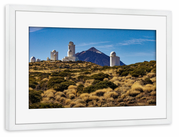 Poster mit Rahmen weiß "Teneriffa - Teide, Sternwarte" artboxONE - Städte,Natur,Reise,Architektur,Reise / Strand und Meer