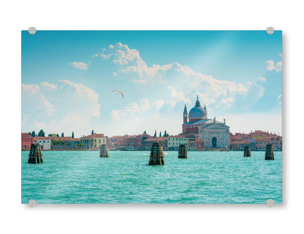 Acrylglasbild "Sommer in Venedig" artboxONE - Reise,Städte / Venedig - Europa,Kirche,Bauwerk,Reise,Travel,Venedig,Venice,Italien,Italy,Stadt,City